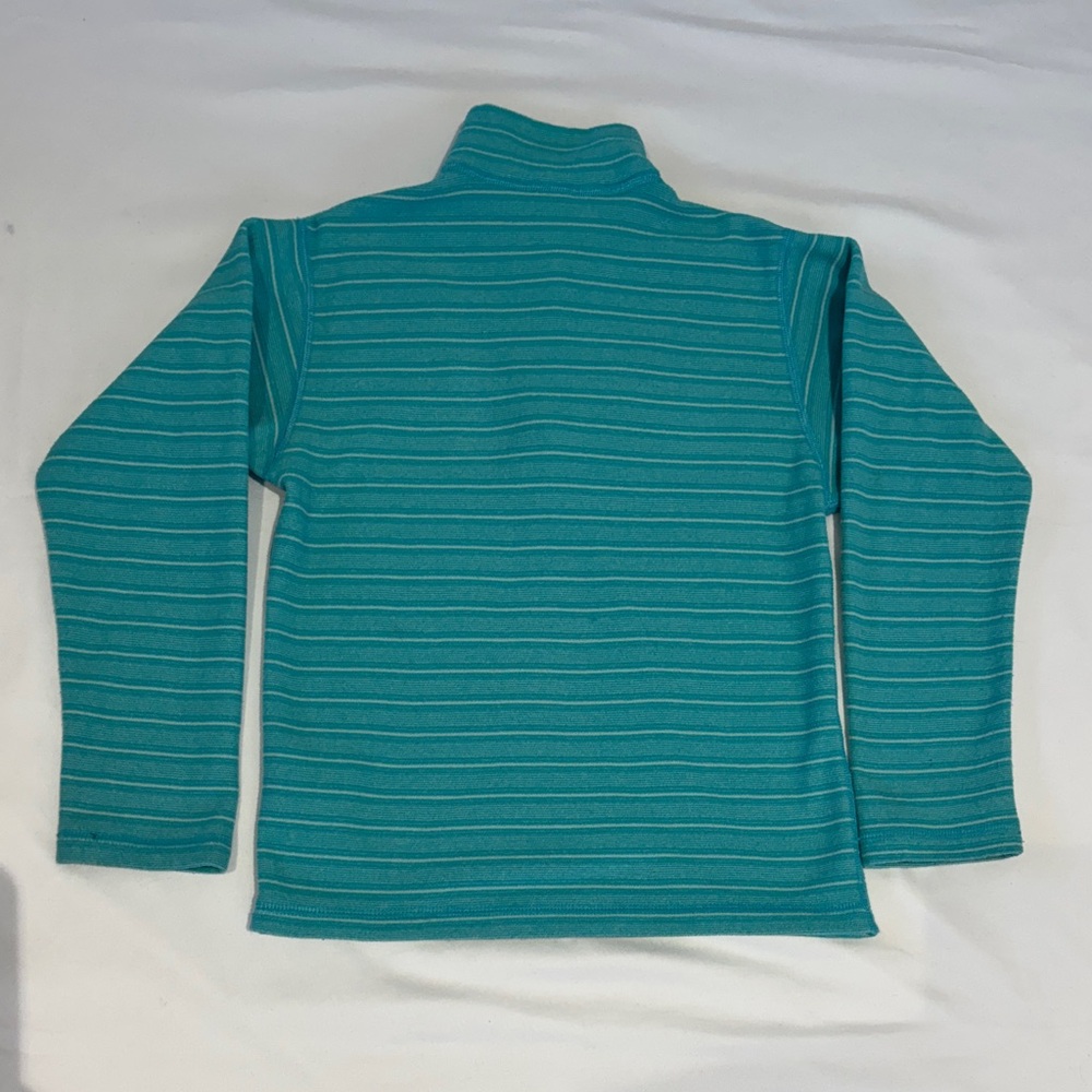 Patagonia Aqua Striped Quarter-Zip Fleece size XS or 5-6 - Picture 4 of 6